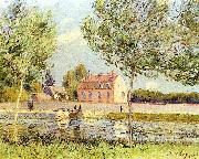 Alfred Sisley Hauser am Ufer der Loing oil